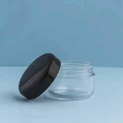 Nature's Garden 6 ml Clear Lip Balm, Eyeshadow Containers with Black Lid Hot