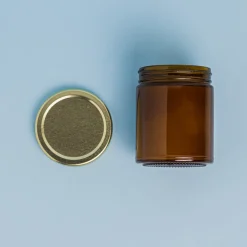 Nature's Garden 9 oz. Amber Straight Sided Jars with Gold Lids Discount