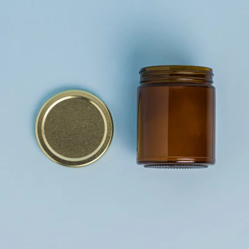 Nature's Garden 9 oz. Amber Straight Sided Jars with Gold Lids Discount