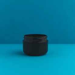 Nature's Garden 1 oz. Black Double Walled Plastic Cosmetic Jars Hot