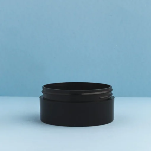 Nature's Garden 2 oz. Black Low Profile Plastic Cosmetic Jars Discount